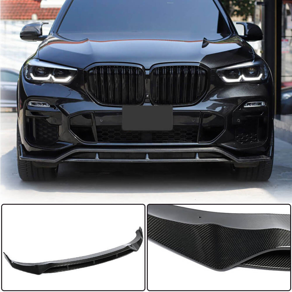 BMW X5 G05 M Sport Sport Utility 2019-2022 Front Bumper Lip Carbon Fiber-Ahacarbon