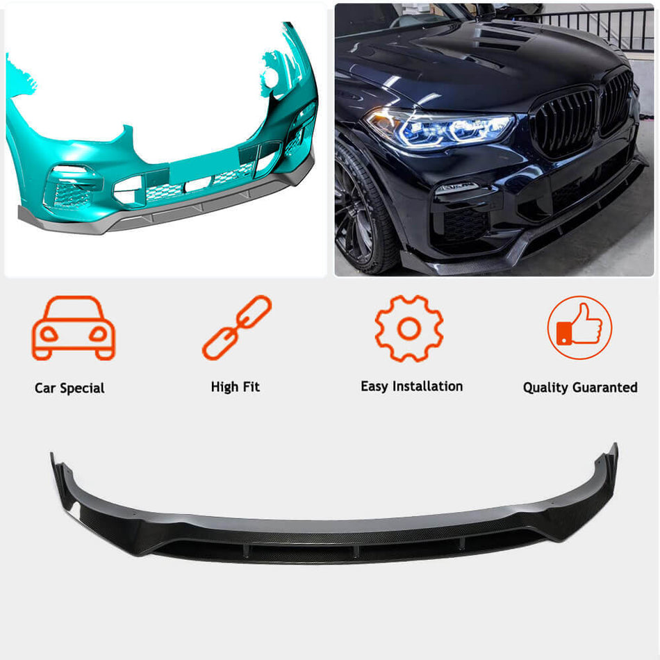 BMW X5 G05 M Sport Sport Utility 2019-2022 Front Bumper Lip Carbon Fiber-Ahacarbon