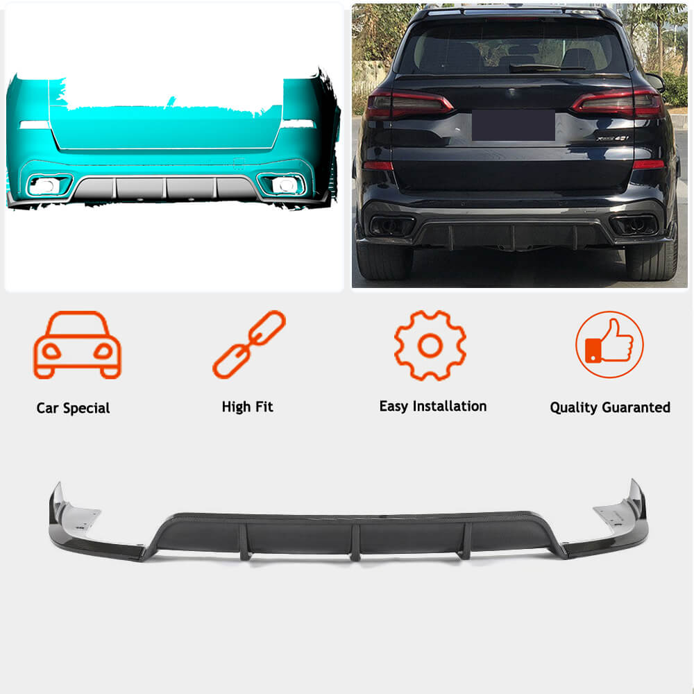 BMW X5 G05 M Sport M50d 2019-2021 Rear Bumper Diffuser Carbon Fiber/FRP-Ahacarbon