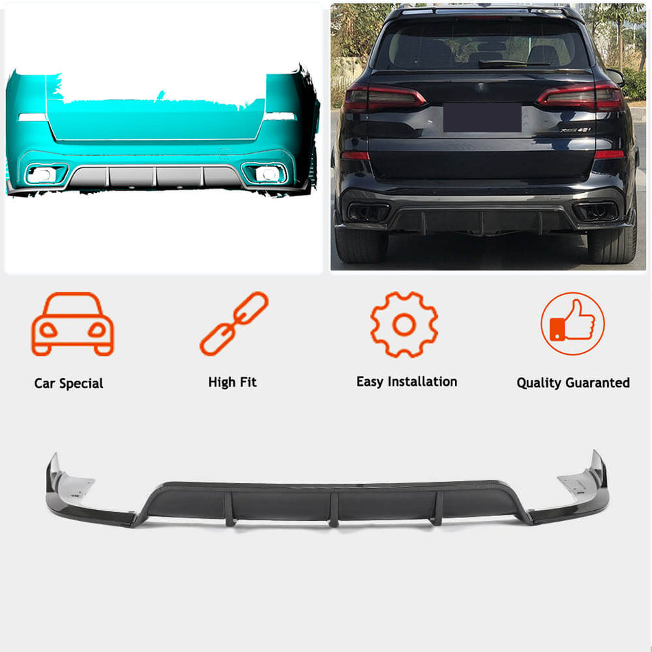 BMW X5 G05 M Sport M50d 2019-2021 Rear Bumper Diffuser Carbon Fiber/FRP-Ahacarbon