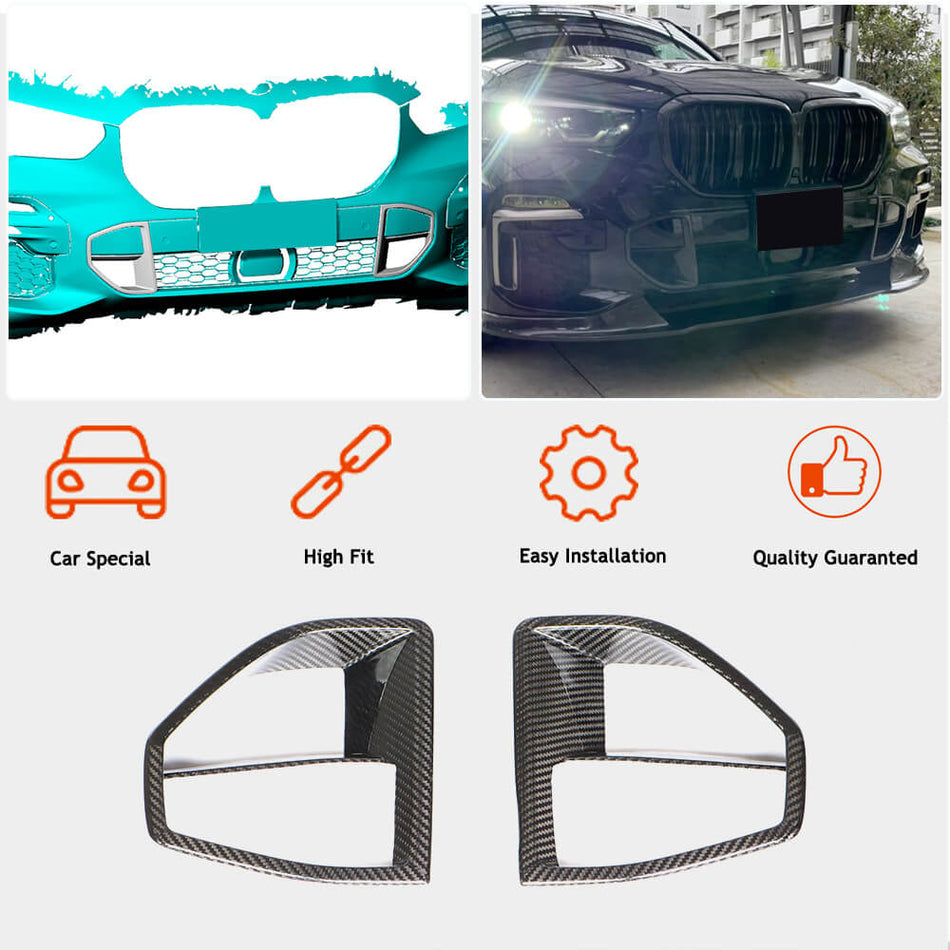 BMW X5 G05 M Sport 2019-2022 Front Bumper Vents Dry Carbon Fiber-Ahacarbon