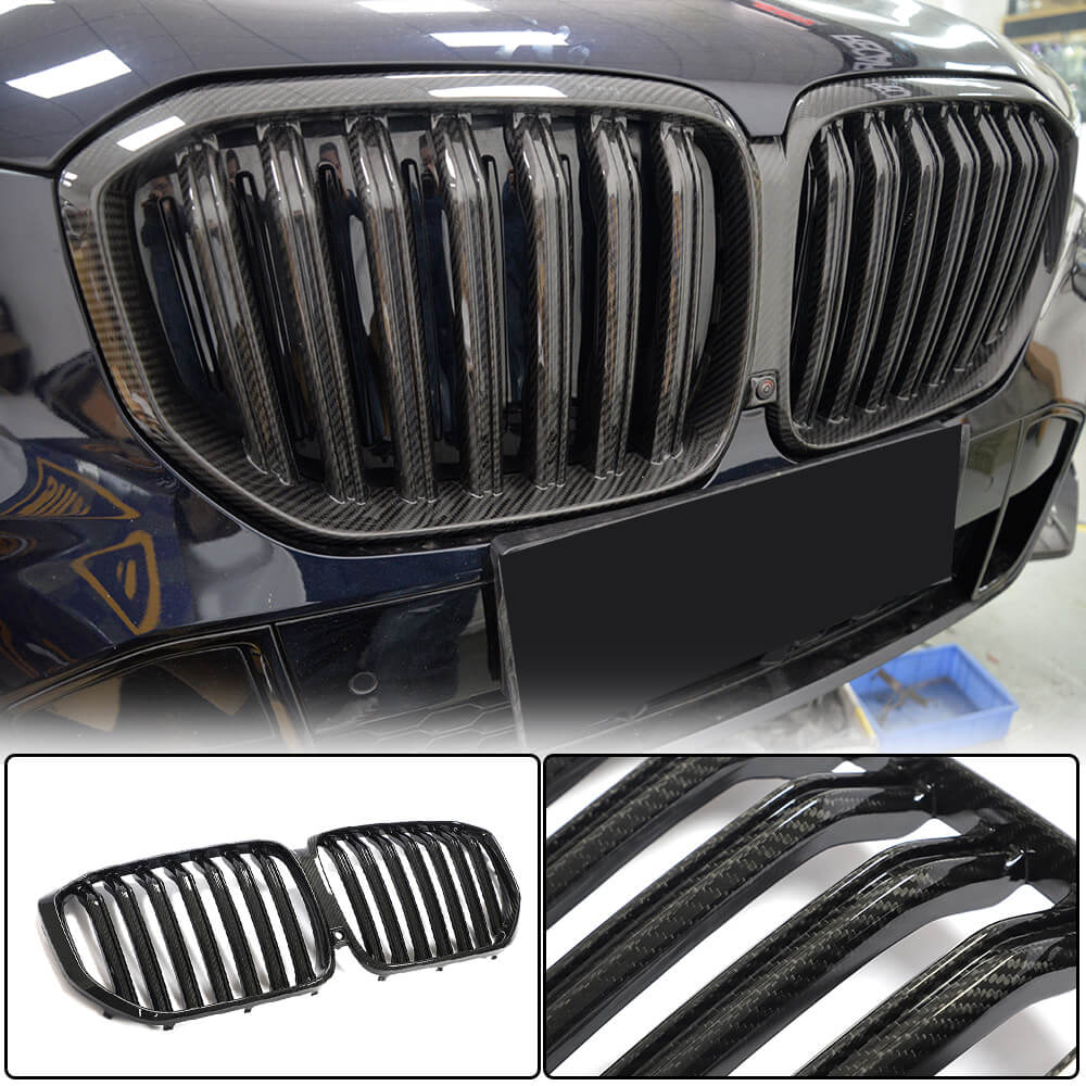 BMW X5 G05 2019-2022 Front Grille Dry Carbon Fiber-Ahacarbon