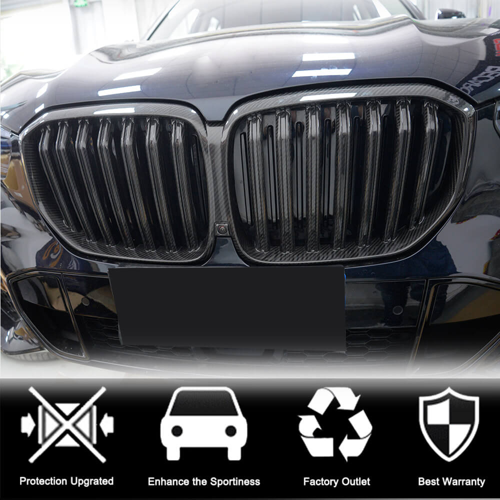 BMW X5 G05 2019-2022 Front Grille Dry Carbon Fiber-Ahacarbon