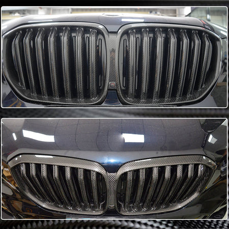 BMW X5 G05 2019-2022 Front Grille Dry Carbon Fiber-Ahacarbon
