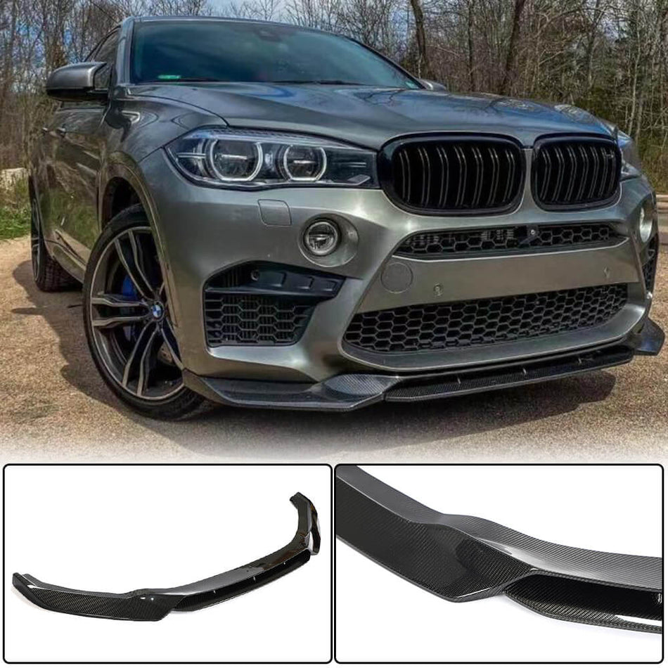 BMW X5M F85 X6M F86 2015-2019 Front Bumper Lip Carbon Fiber-Ahacarbon