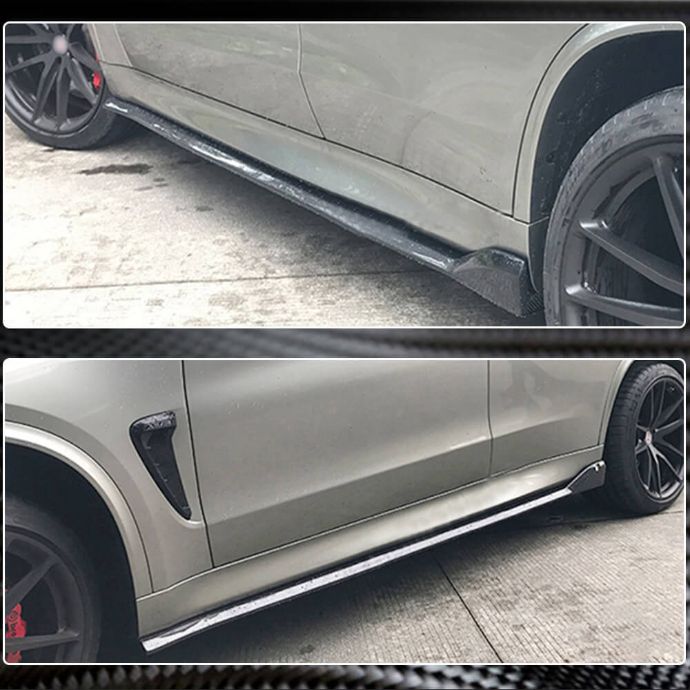 BMW X5M F85 X6M F86 2015-2018 Carbon Fiber Side Skirts Door Rocker Panels Extension Lip-Ahacarbon