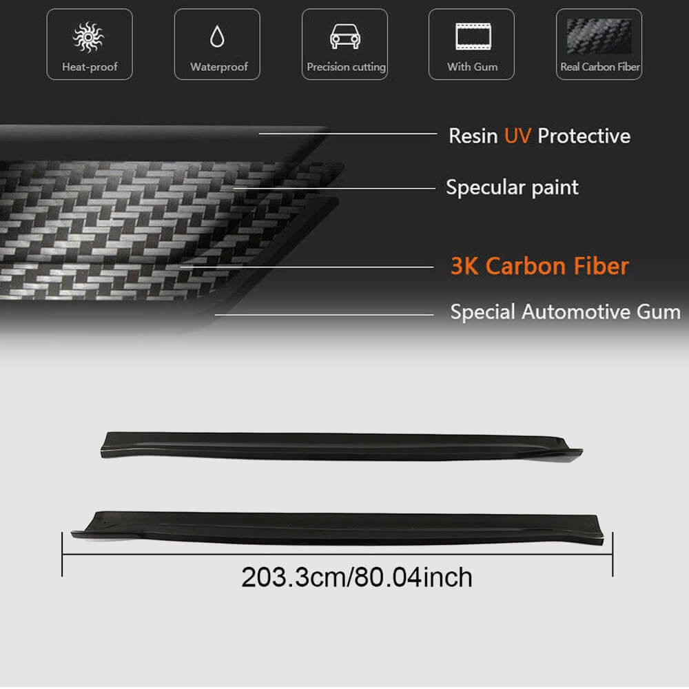 BMW X5M F85 X6M F86 2015-2018 Carbon Fiber Side Skirts Door Rocker Panels Extension Lip-Ahacarbon