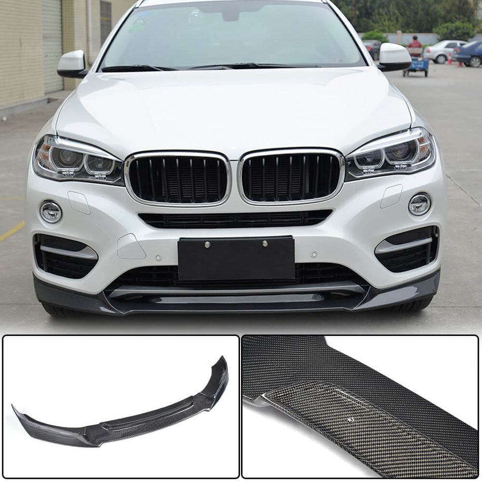 BMW X6 F16 Base 2015-2019 Front Bumper Lip Carbon Fiber/FRP-Ahacarbon