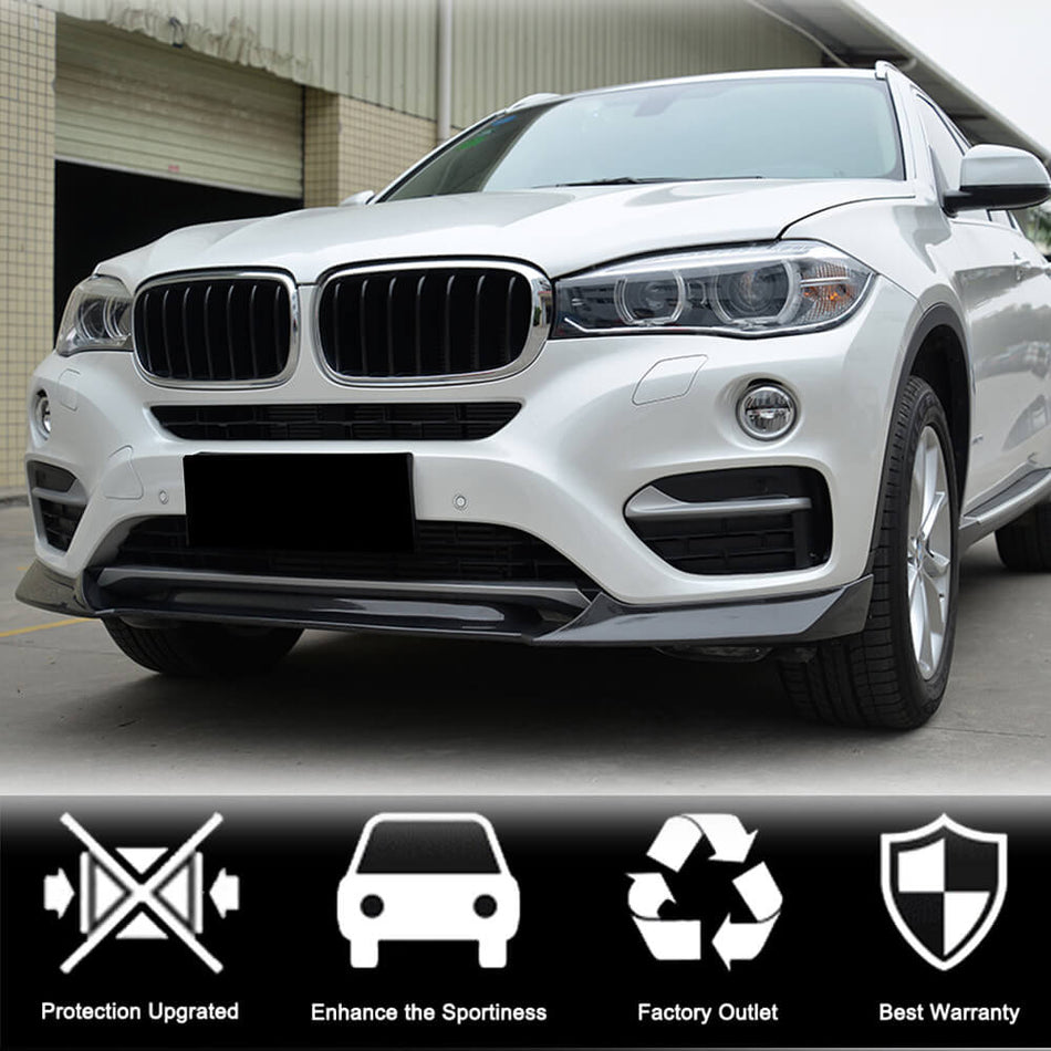 BMW X6 F16 Base 2015-2019 Front Bumper Lip Carbon Fiber/FRP-Ahacarbon