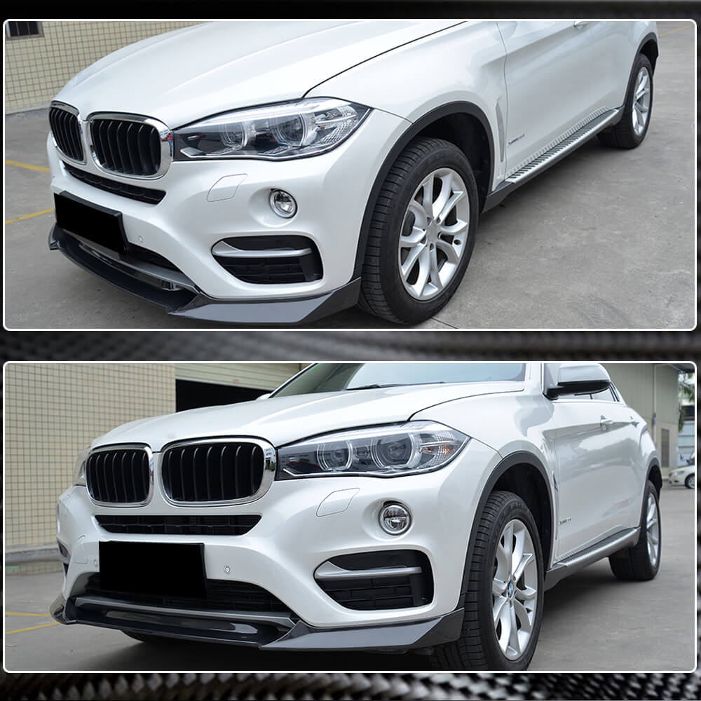 BMW X6 F16 Base 2015-2019 Front Bumper Lip Carbon Fiber/FRP-Ahacarbon