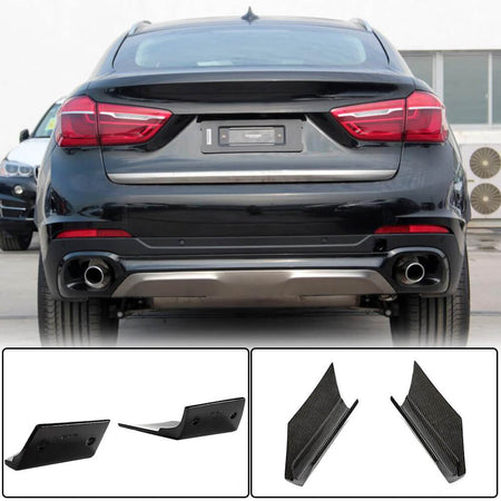 For BMW X6 F16 Base Carbon Fiber Rear Bumper Splitter Cupwing Winglets Vent Flaps-Ahacarbon