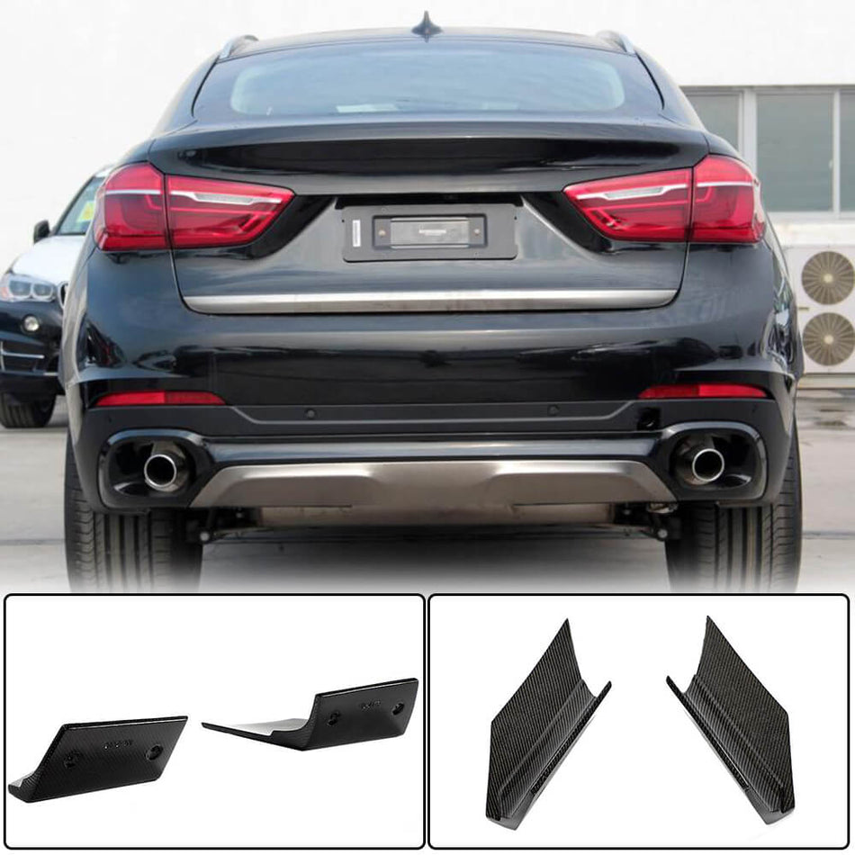 For BMW X6 F16 Base Carbon Fiber Rear Bumper Splitter Cupwing Winglets Vent Flaps-Ahacarbon