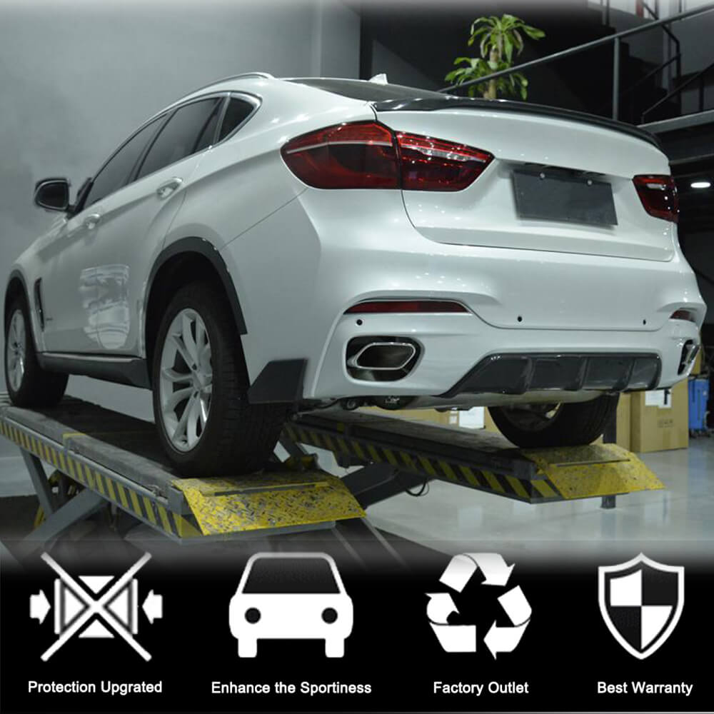 BMW X6 F16 M Sport Sport Utility 2015-2019 Rear Bumper Diffuser Carbon Fiber-Ahacarbon