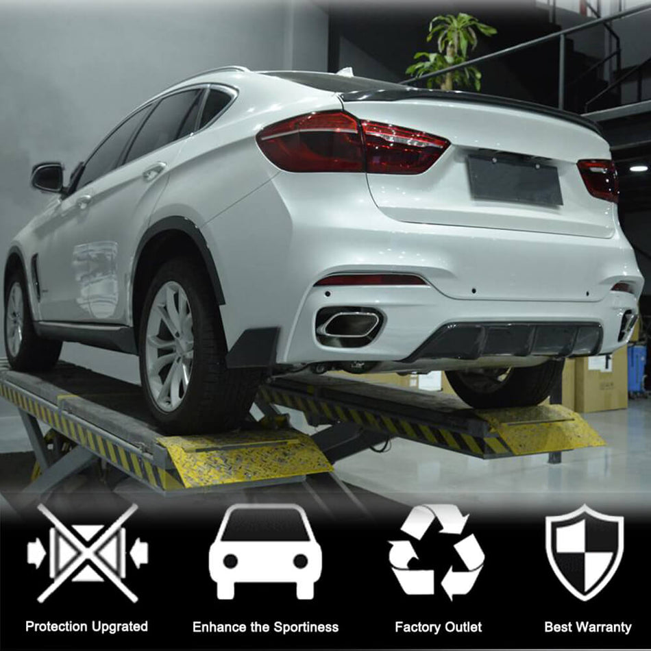 BMW X6 F16 M Sport Sport Utility 2015-2019 Rear Bumper Diffuser Carbon Fiber-Ahacarbon