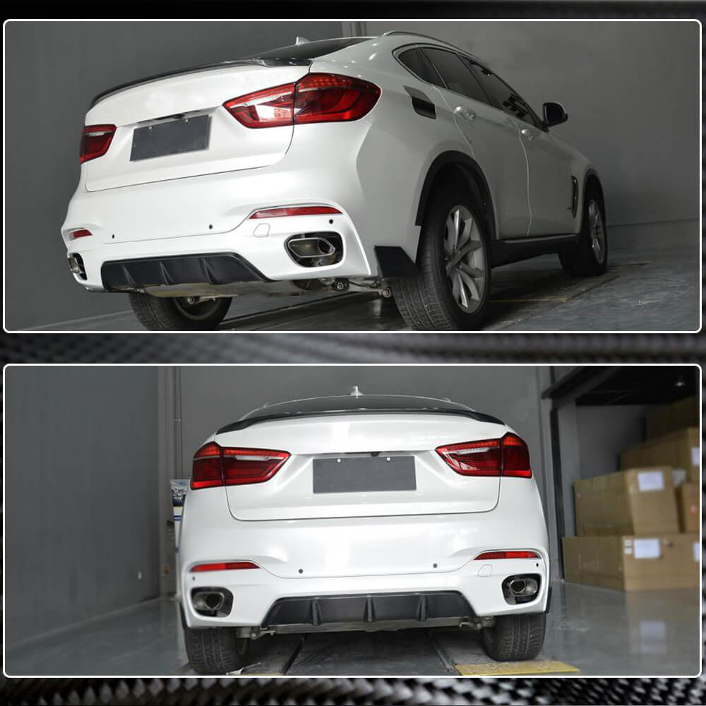 BMW X6 F16 M Sport Sport Utility 2015-2019 Rear Bumper Diffuser Carbon Fiber-Ahacarbon