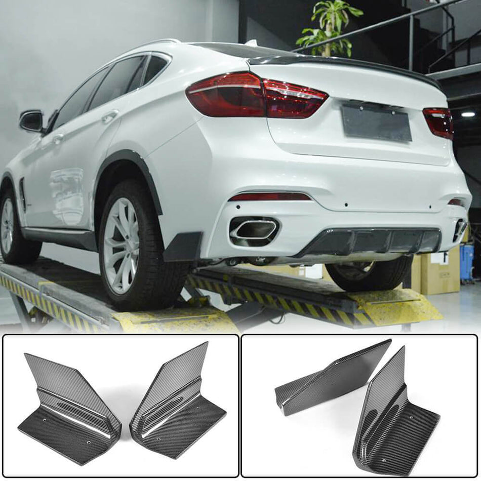 BMW X6 F16 M Sport 2015-2019 Rear Bumper Splitters Carbon Fiber-Ahacarbon