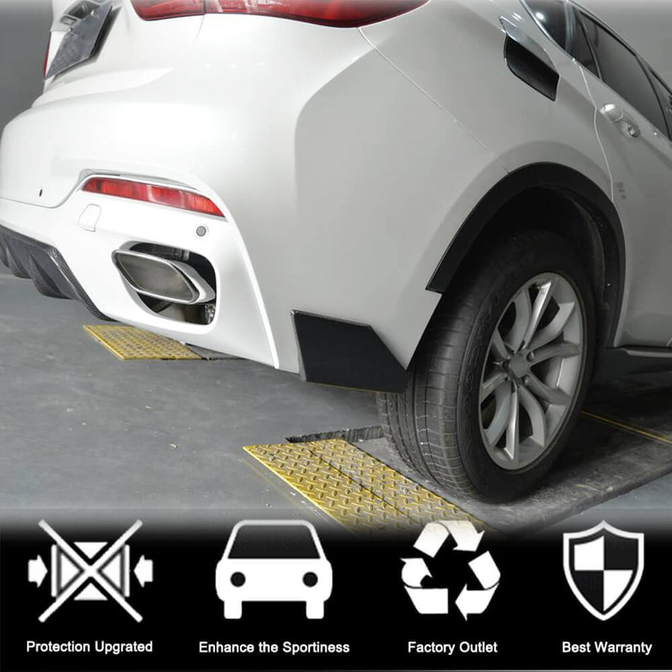 BMW X6 F16 M Sport 2015-2019 Rear Bumper Splitters Carbon Fiber-Ahacarbon