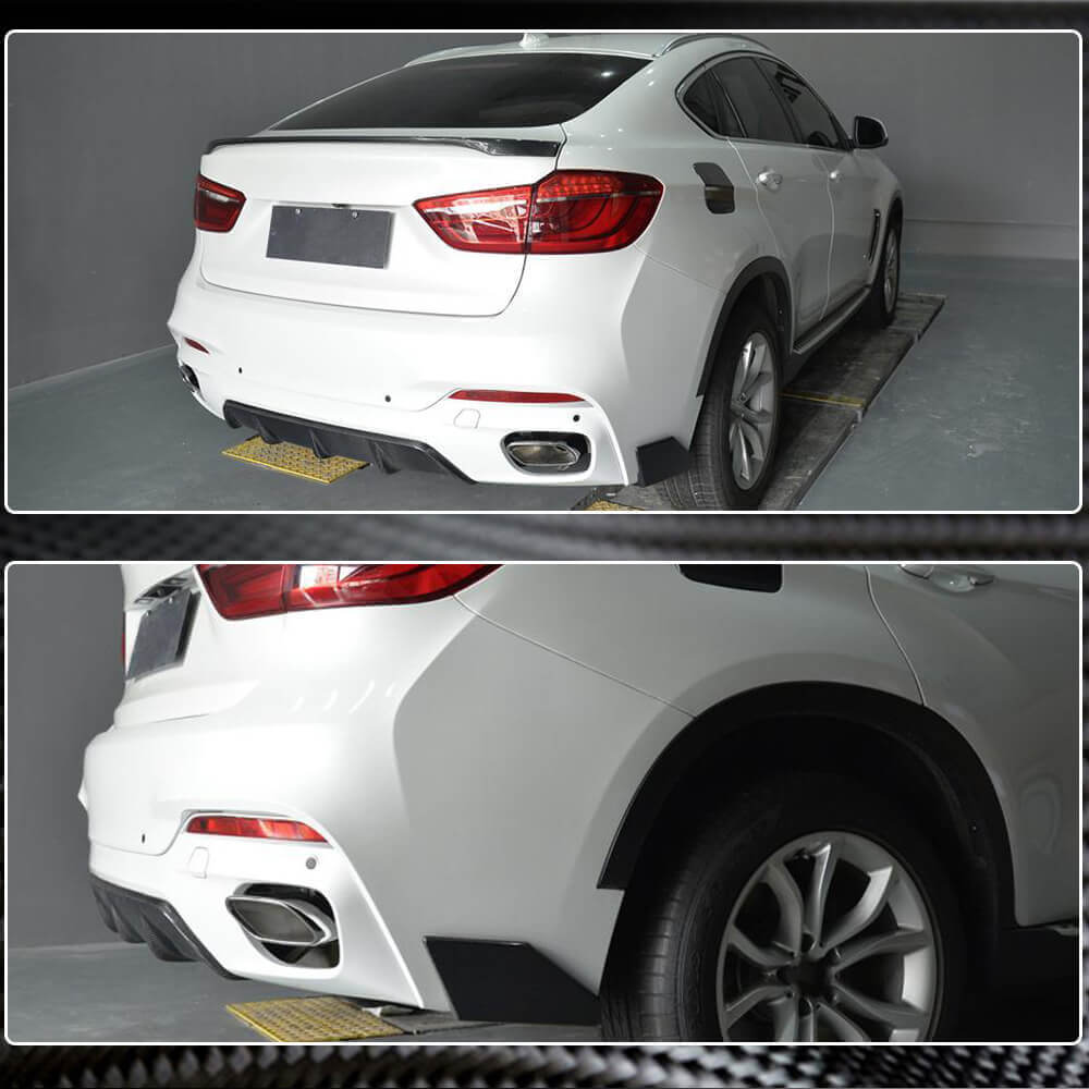 BMW X6 F16 M Sport 2015-2019 Rear Bumper Splitters Carbon Fiber-Ahacarbon