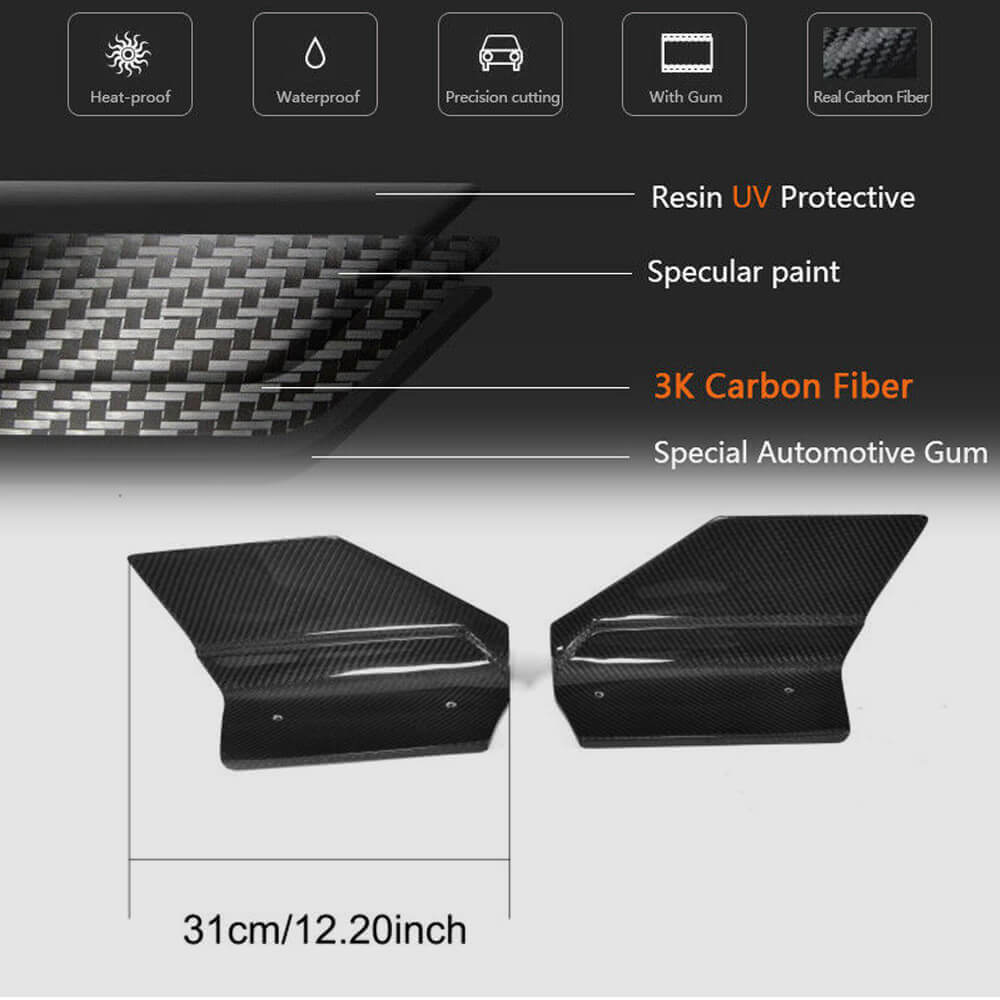 BMW X6 F16 M Sport 2015-2019 Rear Bumper Splitters Carbon Fiber-Ahacarbon