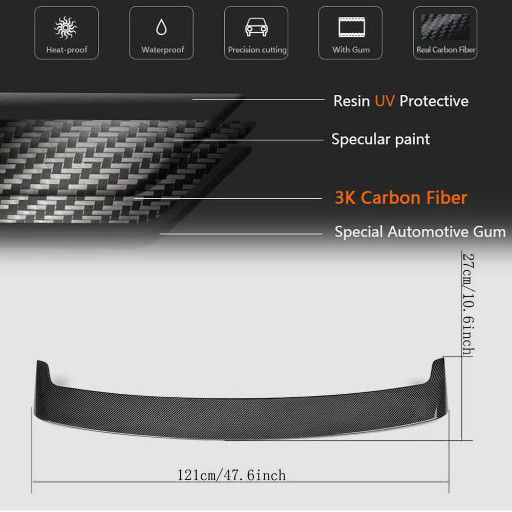 BMW X6 F16 2015-2019 Rear Roof Spoiler Carbon Fiber-Ahacarbon