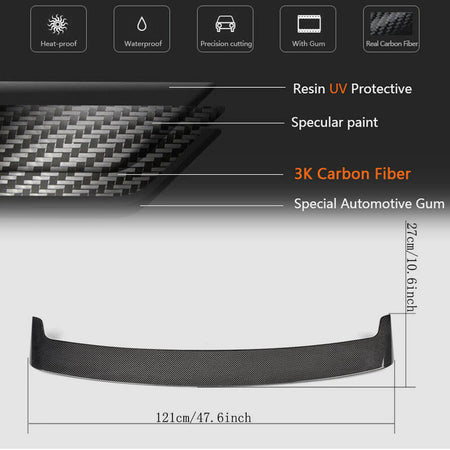 BMW X6 F16 2015-2019 Rear Roof Spoiler Carbon Fiber-Ahacarbon