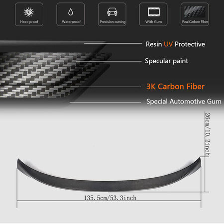 BMW X6 F16 Sport Utility 2015-2019 Rear Trunk Spoiler Carbon Fiber-Ahacarbon