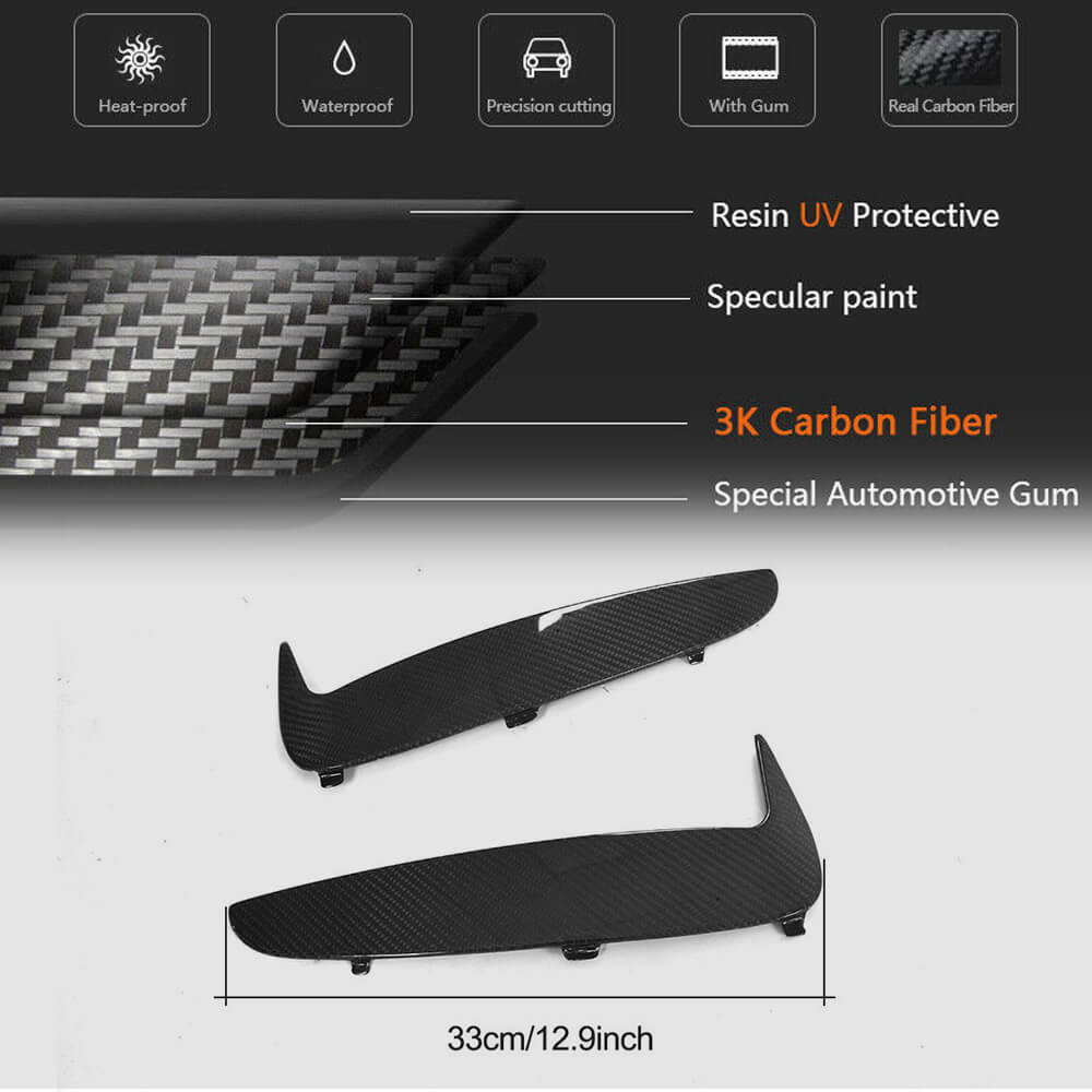 For BMW X6 F16 Carbon Fiber Side Air Duct Intake Vent Fender Trims-Ahacarbon