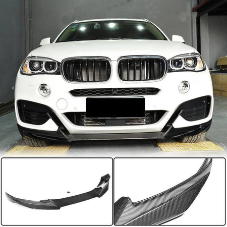 BMW X6 F16 M Sport 2015-2019 Front Bumper Lip Carbon Fiber-Ahacarbon