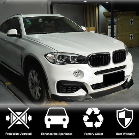 BMW X6 F16 M Sport 2015-2019 Front Bumper Lip Carbon Fiber-Ahacarbon