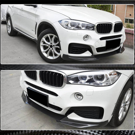 BMW X6 F16 M Sport 2015-2019 Front Bumper Lip Carbon Fiber-Ahacarbon
