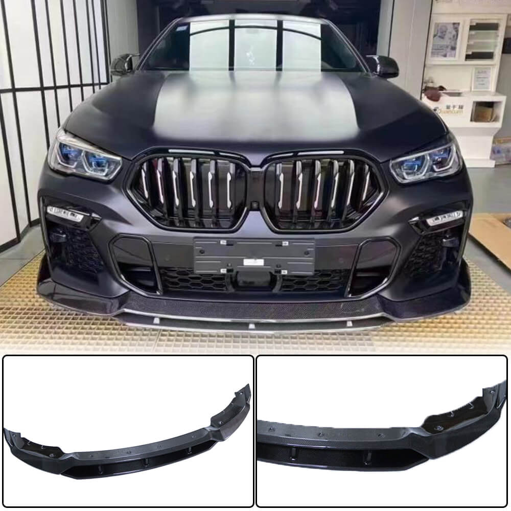 BMW X6 G06 M50i M (Competition) 2020UP Front Bumper Lip Carbon Fiber-Ahacarbon