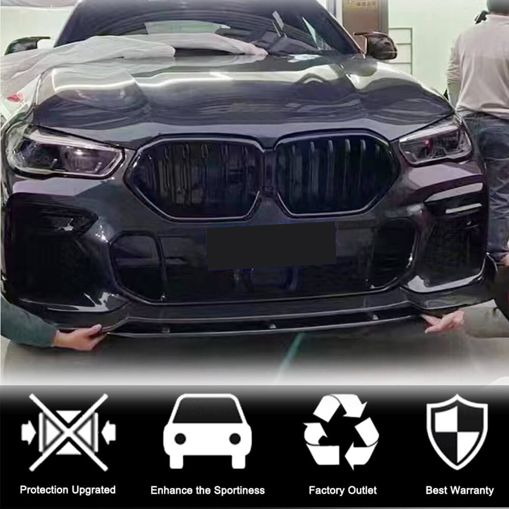 BMW X6 G06 M50i M (Competition) 2020UP Front Bumper Lip Carbon Fiber-Ahacarbon