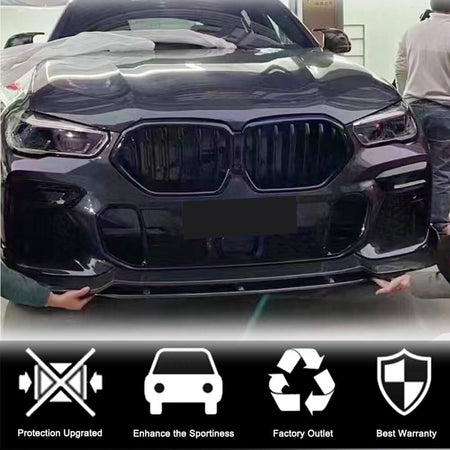 BMW X6 G06 M50i M (Competition) 2020UP Front Bumper Lip Carbon Fiber-Ahacarbon
