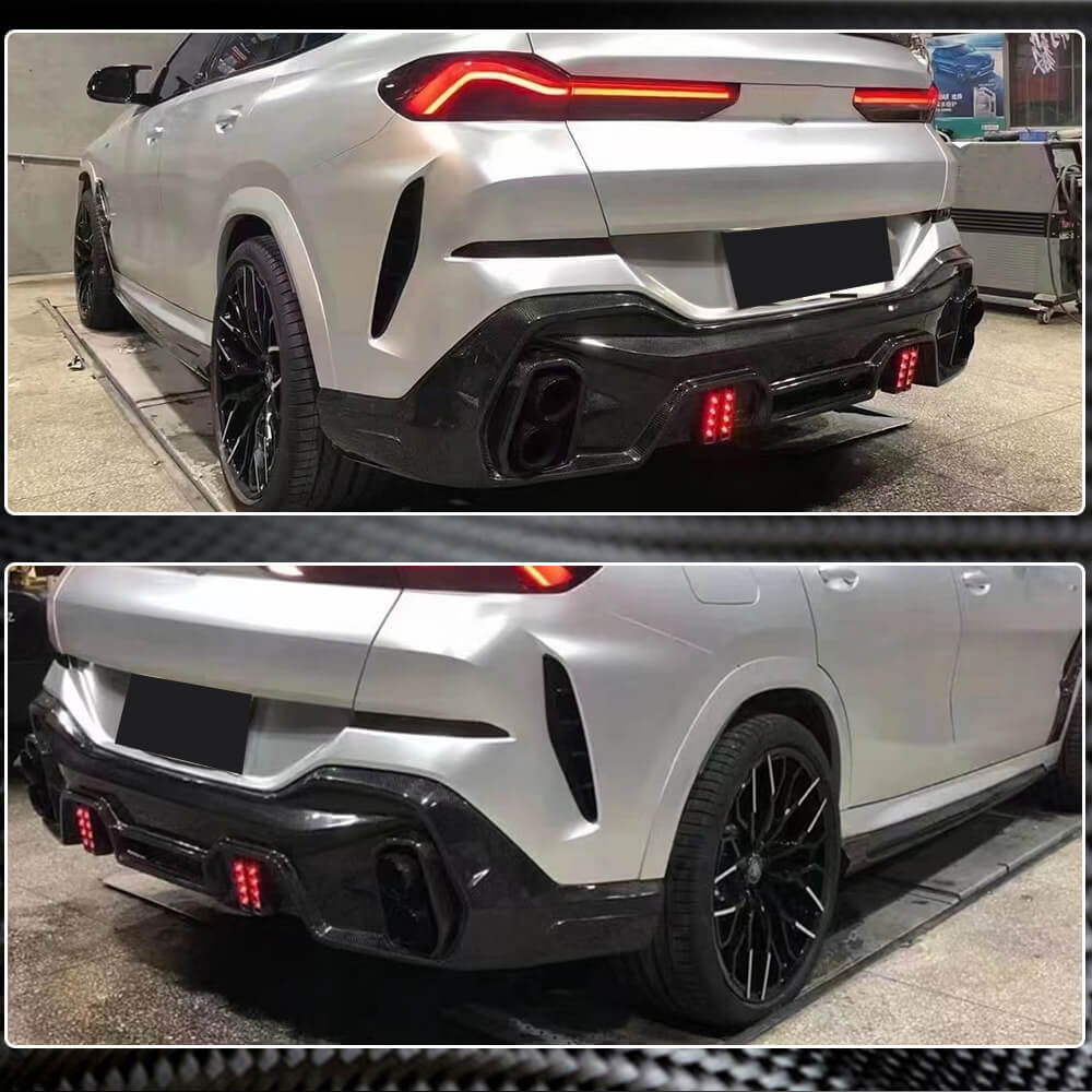 BMW X6 G06 2020-2024 Rear Bumper Diffuser Carbon Fiber-Ahacarbon