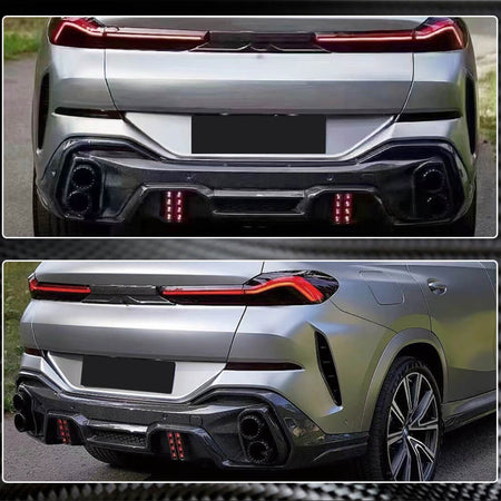 BMW X6 G06 2020-2024 Rear Bumper Diffuser Carbon Fiber-Ahacarbon