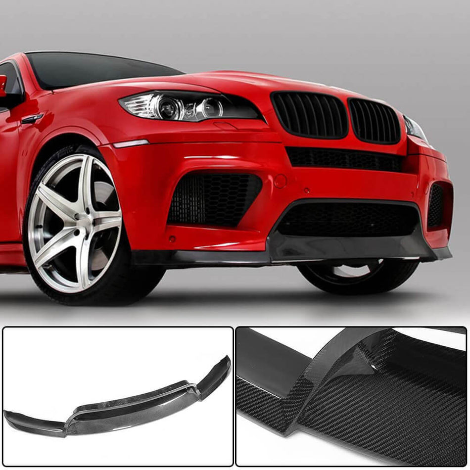 BMW X6M E71 2009-2014 Front Bumper Lip Carbon Fiber-Ahacarbon
