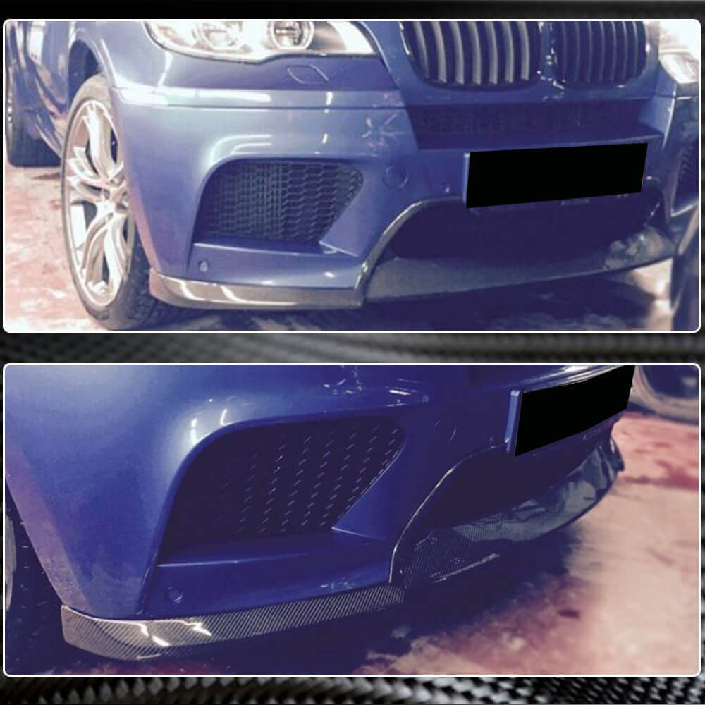 BMW X6M E71 2009-2014 Front Bumper Lip Carbon Fiber-Ahacarbon