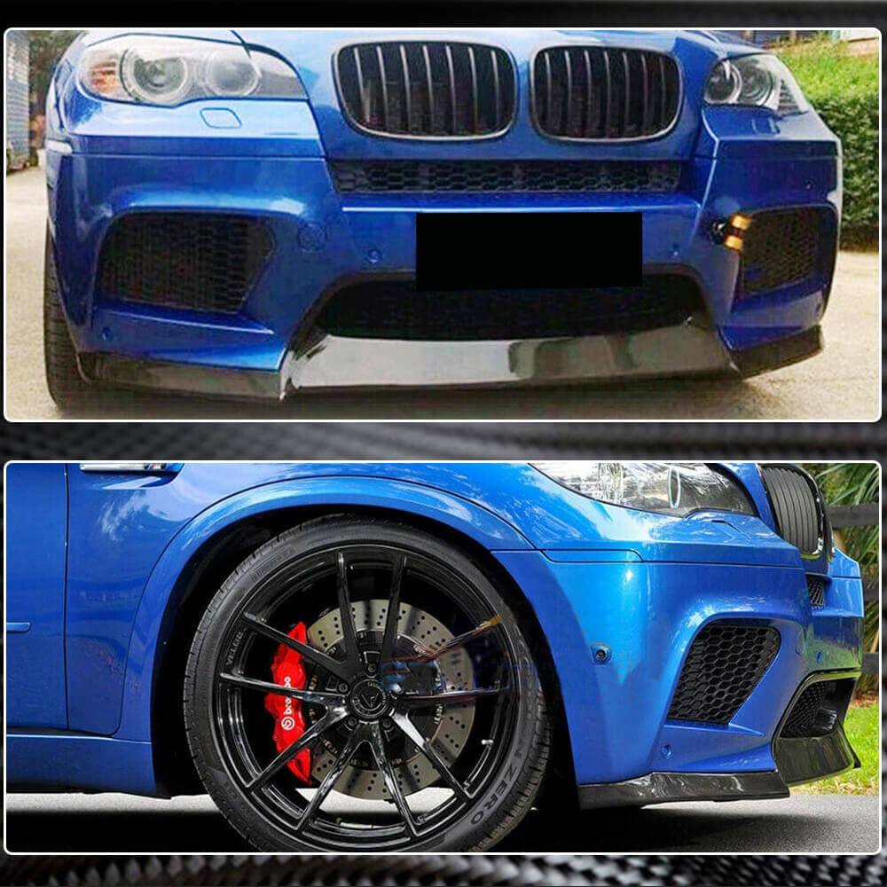 BMW X6M E71 2009-2014 Front Bumper Lip Carbon Fiber-Ahacarbon
