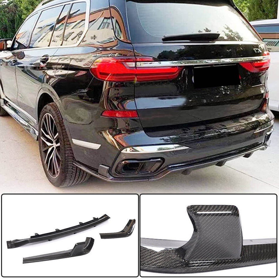 BMW X7 G07 M Sport M50i Rear Bumper Diffuser Carbon Fiber-Ahacarbon