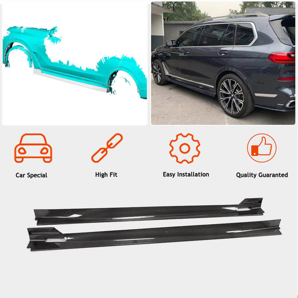 BMW X7 G07 M Sport M50i 2019-2023 Side Skirts Carbon Fiber-Ahacarbon