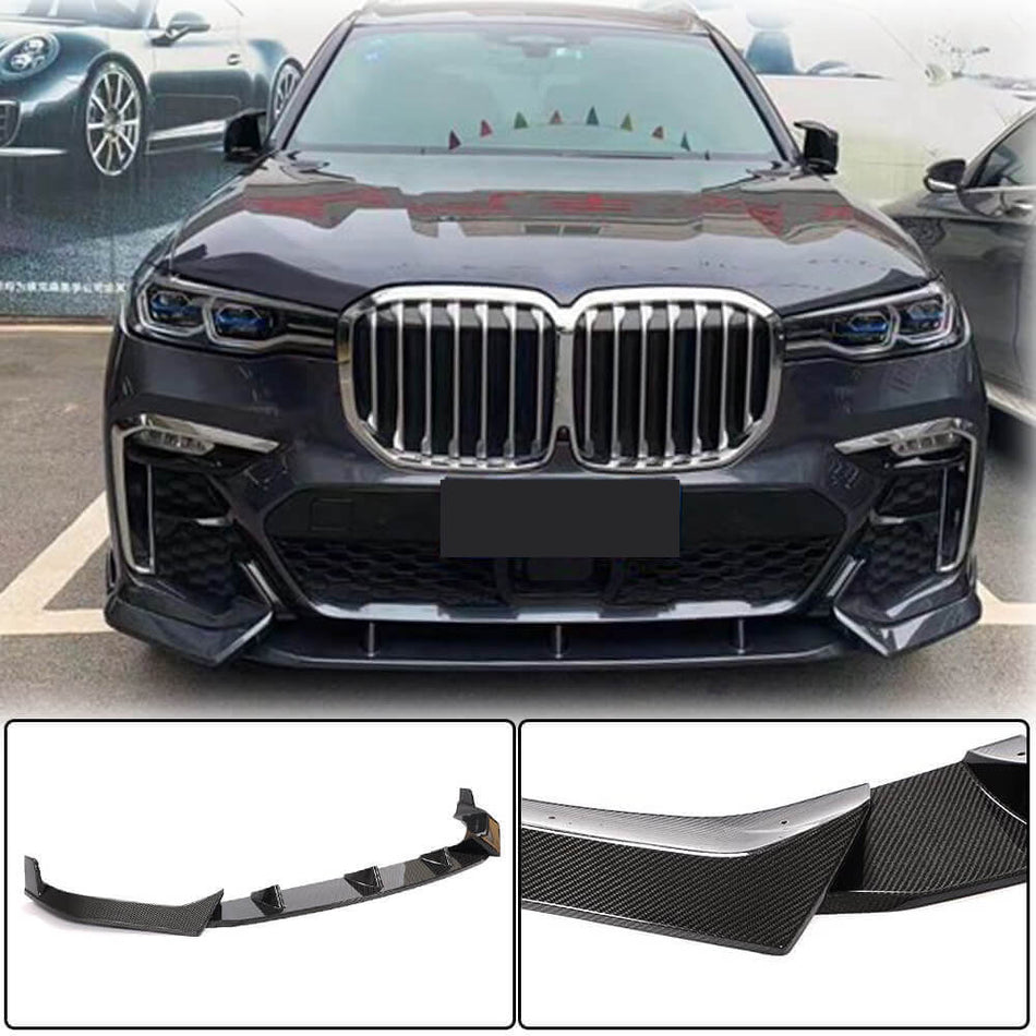 BMW X7 G07 xDrive40i/50i M Sport M50i Sport Utility 2019-2022 Front Bumper Lip Carbon Fiber-Ahacarbon