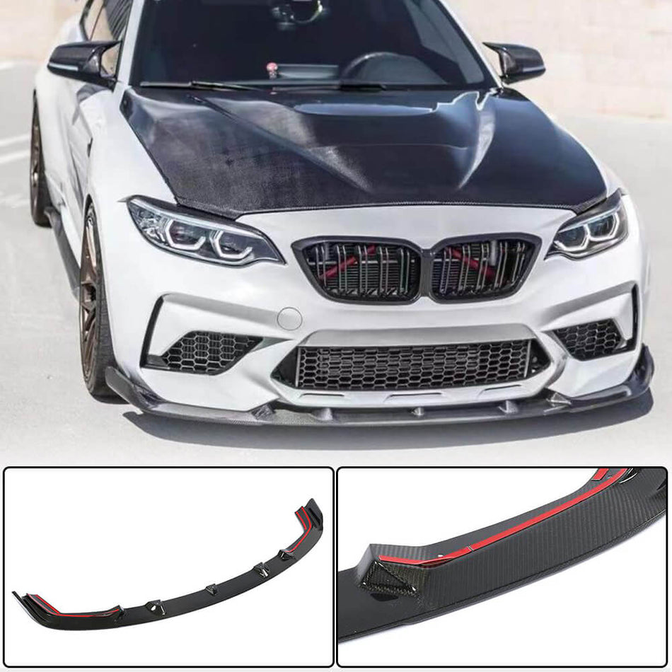 BMW 2 Series F87 M2 Competition M2C 2018-2020 Front Bumper Lip Carbon Fiber/FRP-Ahacarbon