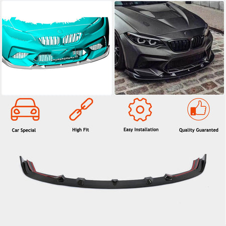 BMW 2 Series F87 M2 Competition M2C 2018-2020 Front Bumper Lip Carbon Fiber/FRP-Ahacarbon