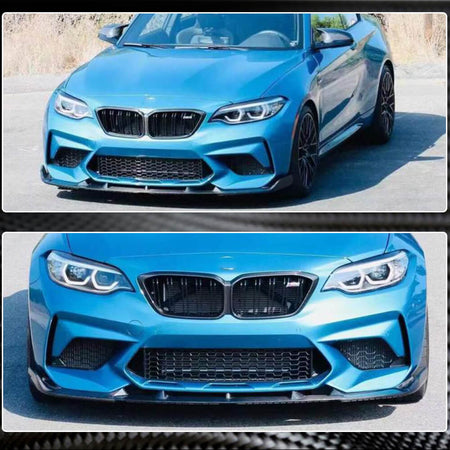 BMW 2 Series F87 M2 Competition M2C 2018-2020 Front Bumper Lip Carbon Fiber/FRP-Ahacarbon