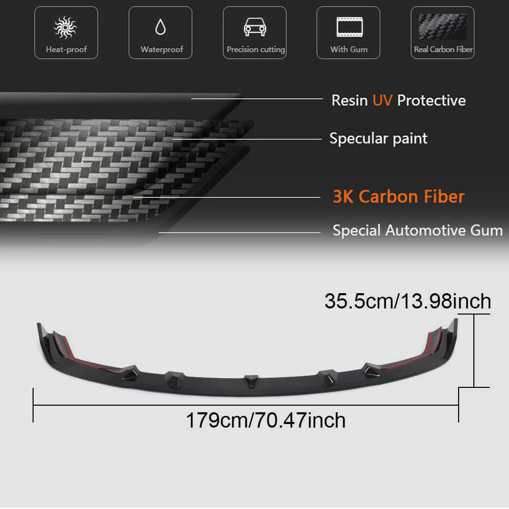 BMW 2 Series F87 M2 Competition M2C 2018-2020 Front Bumper Lip Carbon Fiber/FRP-Ahacarbon