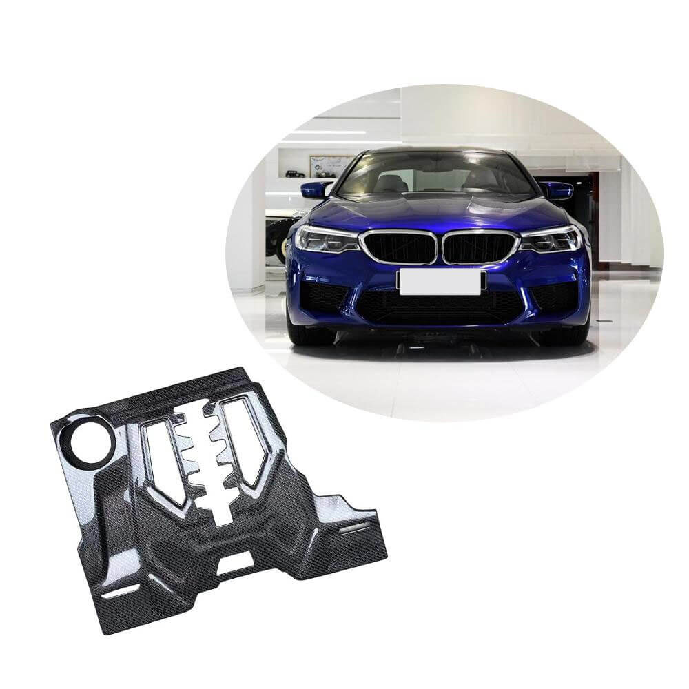 BMW 5 Series F90 M5 Sedan 2018-2020 Car Engine Valve Protector Hood Bonnet Cover Carbon Fiber-Ahacarbon