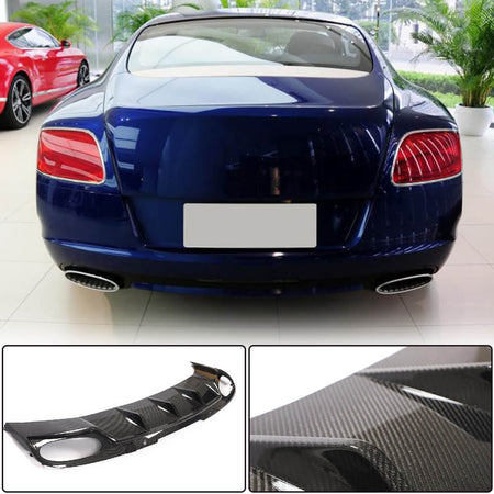 Bentley Continental 2nd Gen 2012 2013 Rear Bumper Diffuser Carbon Fiber-Ahacarbon
