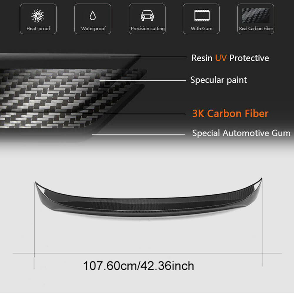 Bentley Continental GT 2012-2014 Rear Trunk Spoiler Carbon Fiber-Ahacarbon