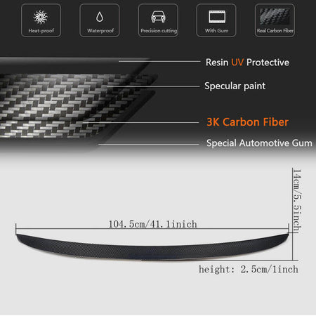 For Bentley Flying Spur W12 2013-2019 Carbon Fiber Rear Trunk Spoiler Boot Wing Lip-Ahacarbon