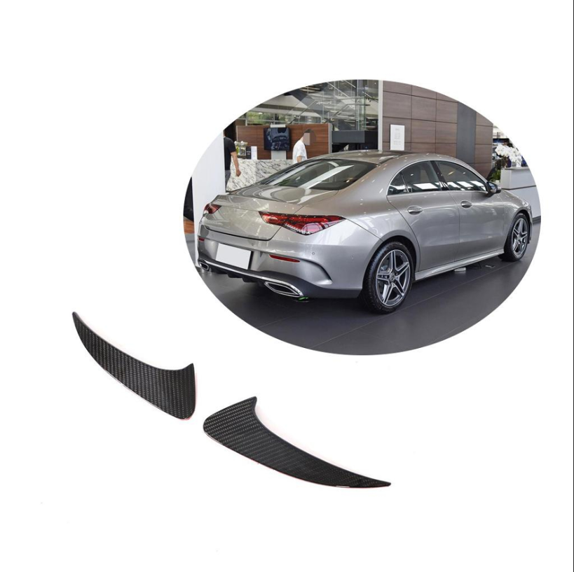 For Mercedes Benz W118 C118 CLA200 CLA250 Sport Sedan 2020UP Dry Carbon Fiber Rear Bumper Fins Air Vent Canards Body Kits-Ahacarbon